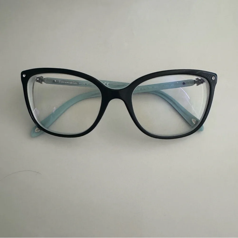 Tiffany & Co Black Turquoise Cat-eye Eyeglasses with Case - Picture 3 of 12